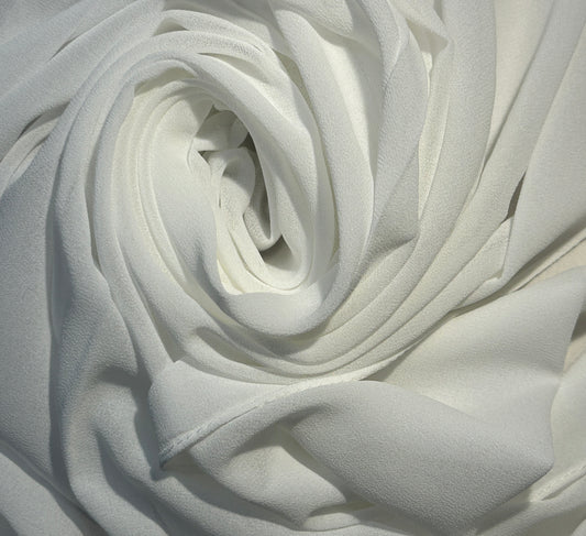 Georgette Chiffon - Pearl White