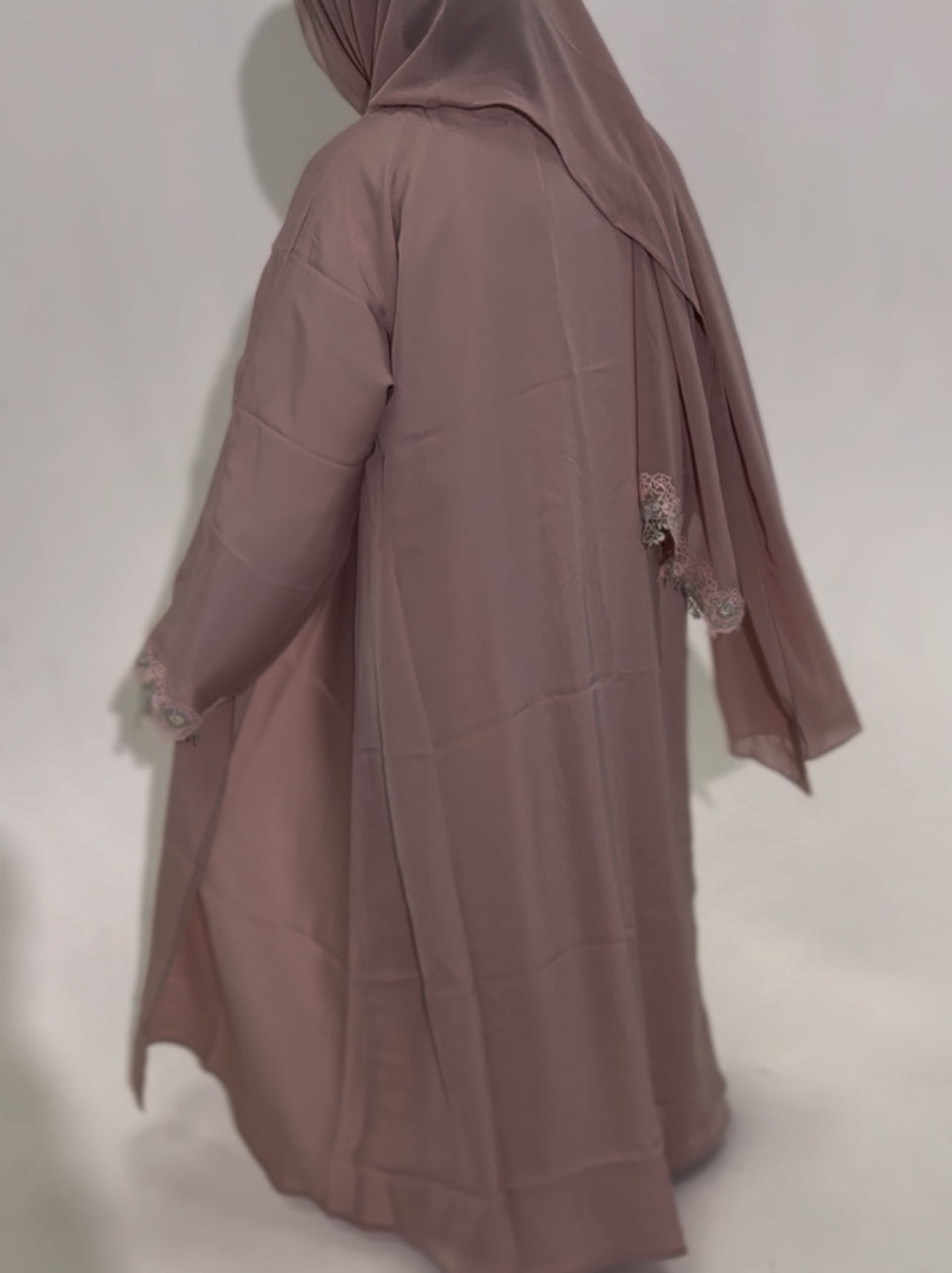 Girls Aisha 3 pieces floral Cuffs Abaya