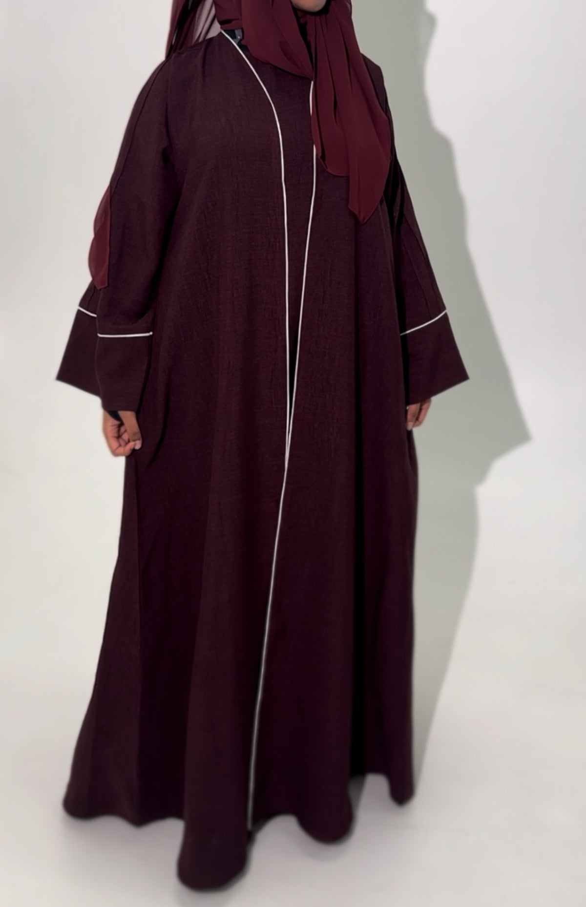 MINA 3 piece Linen Abaya - Straight Cut