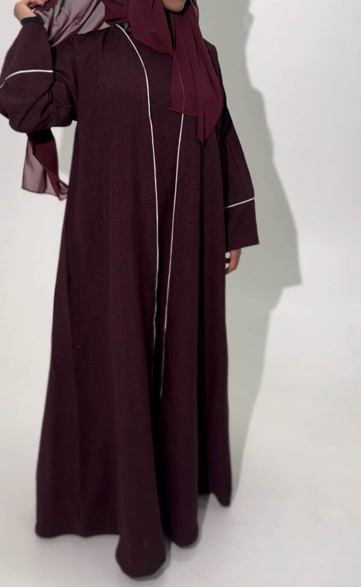 MINA 3 piece Linen Abaya - Straight Cut